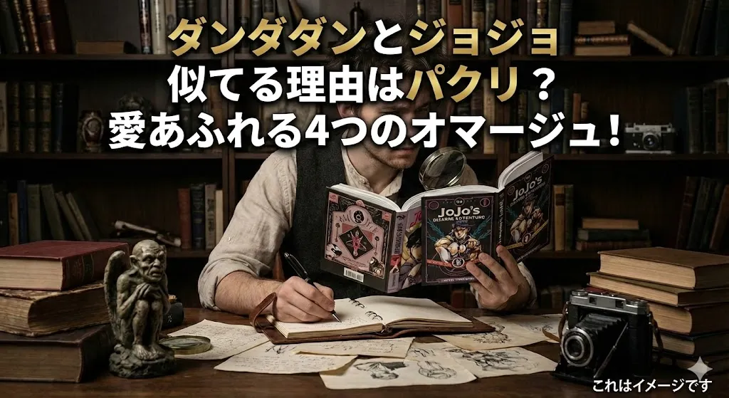 ダンダダンはジョジョのパクリ？似てる理由と2話の元ネタなど4つのオマージュの謎に迫る！アイキャッチ