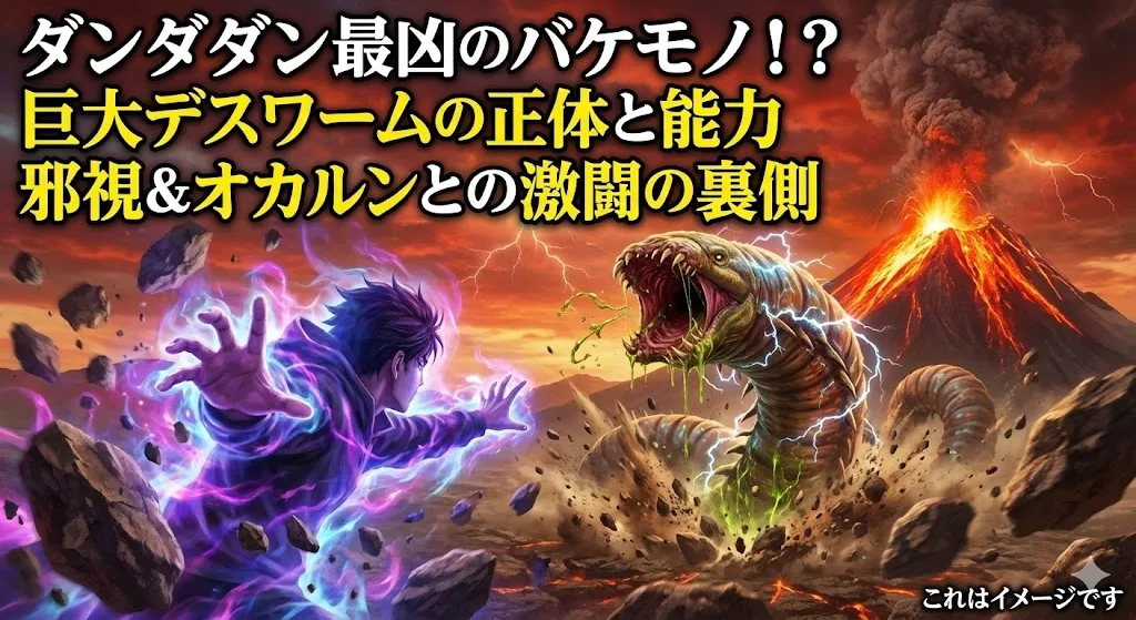 ダンダダンのデスワームって何者？モンゴリアンの能力や火山噴火、邪視との激闘など3つの裏側をのぞき見！アイキャッチ