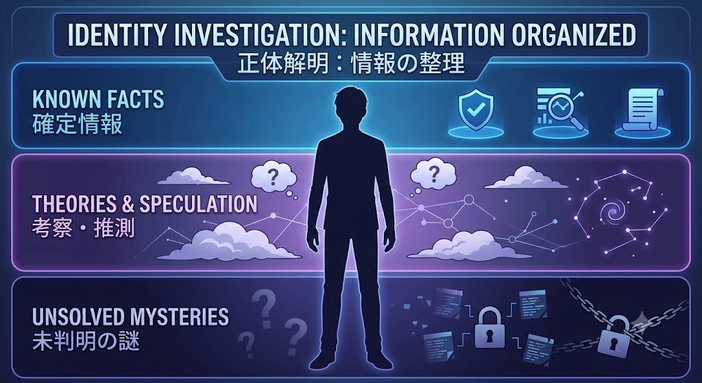 リリナ情報を「公式情報・考察・未判明」に分ける3分類図